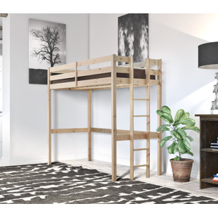 Loft bed deals double with desk